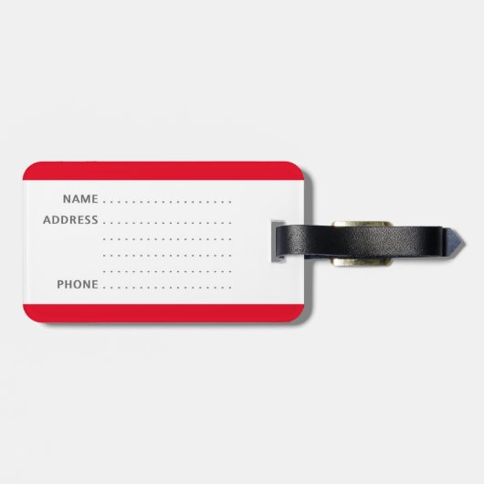 Grappig bagagelabel met daarop "Mijne" geschreven (Achterkant horizontaal)