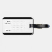 Grappig bagagelabel met daarop "Mijne" geschreven (Achterkant horizontaal)