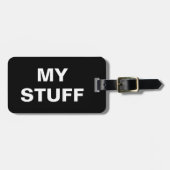Grappig bagagelabel met "Mijn stuf" erop geschreve (Voorkant horizontaal)