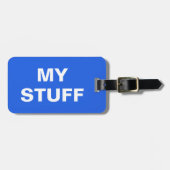 Grappig bagagelabel met "Mijn stuf" erop geschreve (Voorkant horizontaal)