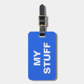 Grappig bagagelabel met "Mijn stuf" erop geschreve (Voorkant verticaal)