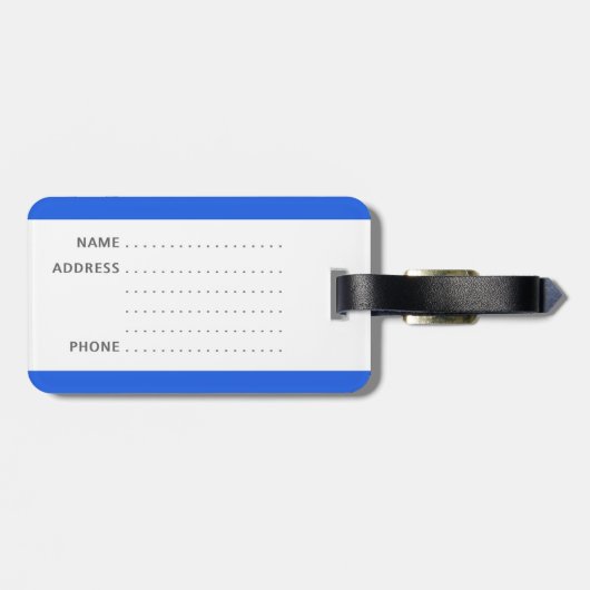 Grappig bagagelabel met "Mijn stuf" erop geschreve (Achterkant horizontaal)