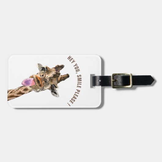 Grappig Bagagelabel speelse Giraffe - aangepaste t (Voorkant horizontaal)