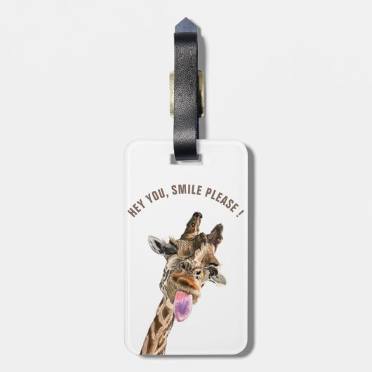 Grappig Bagagelabel speelse Giraffe - aangepaste t (Achterkant verticaal)