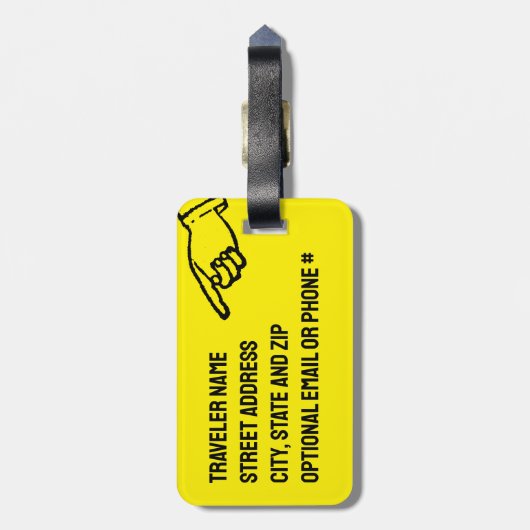 Grappig bagagelabel - VERLOREN TAS (Achterkant verticaal)