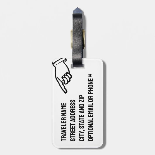 Grappig bagagelabel voor de overpacker (Achterkant verticaal)