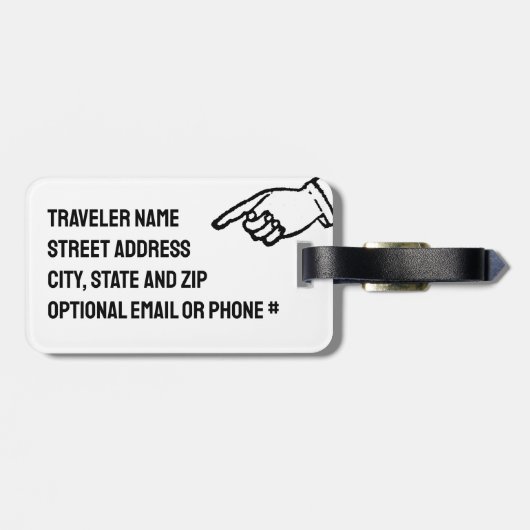 Grappig bagagelabel voor de overpacker (Achterkant horizontaal)