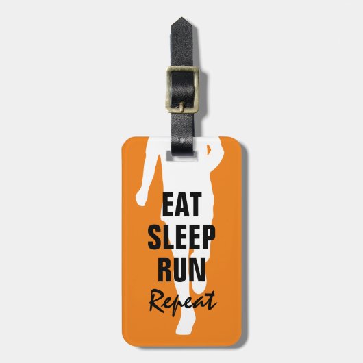 Grappig bagagelabel voor marathonloper (Voorkant verticaal)