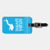 Grappig bagagelabel voor scuba-duiker (Voorkant horizontaal)