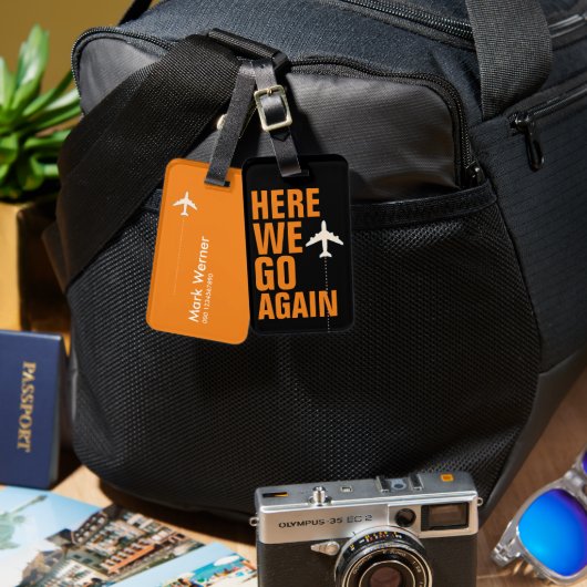 Grappig Baggage Identification "Hier gaan we weer! Bagagelabel (Voorkant /achterkant)