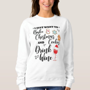 Grappig Bak Kerstkoekjes Drink Wijn Trui
