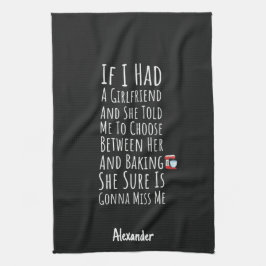 Grappig bakgeschenk voor hem tienerjongens mannen  theedoek