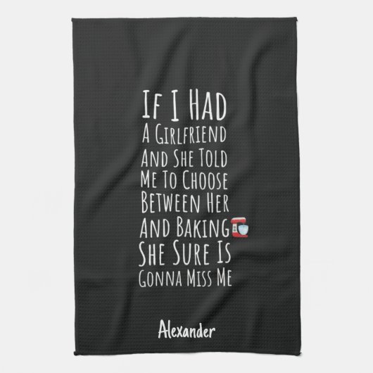 Grappig bakgeschenk voor hem tienerjongens mannen theedoek (Verticaal)