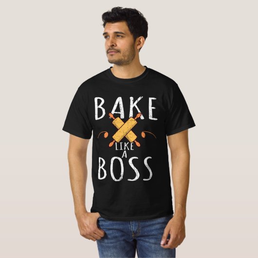 Grappig bakken als een baas t-shirt (Voorkant volledig)