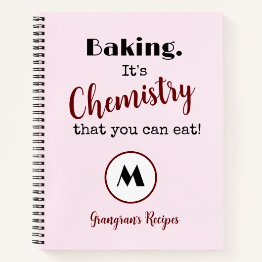 Grappig bakken Het is het chemieMonogram Recipes Notitieboek (Voorkant)