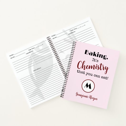 Grappig bakken Het is het chemieMonogram Recipes Notitieboek (Binnen)