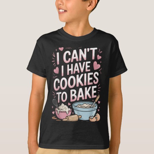 Grappig bakken ik kan geen koekjes bakken t-shirt (Voorkant)