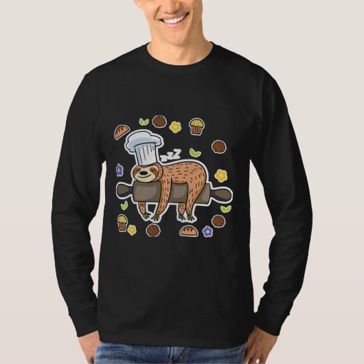 Grappig bakken luiaard bakker cupcake actief t-shirt (Voorkant)