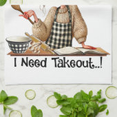 Grappig Bakken Meisje Grappig Keuken Handdoek, Bak Theedoek (Gevouwen)