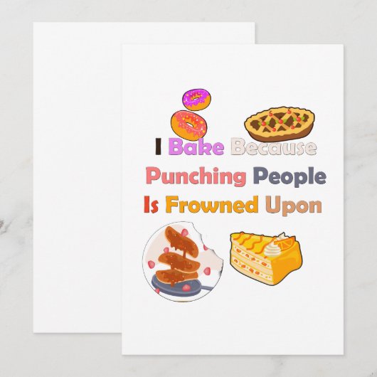Grappig bakken Shirt: ik bak omdat ik mensen stoot Kaart (Voorkant / Achterkant)