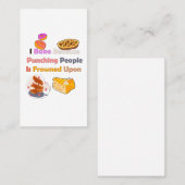 Grappig bakken Shirt: ik bak omdat ik mensen stoot Visitekaartje (Voorkant / Achterkant)