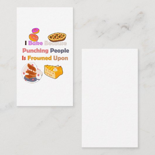Grappig bakken Shirt: ik bak omdat ik mensen stoot Visitekaartje (Voorkant / Achterkant)