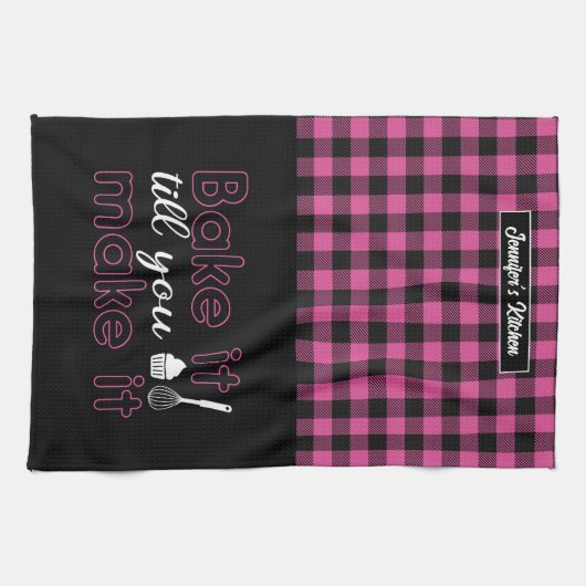 Grappig bakken tot je het roze geplakt hebt theedoek (Horizontaal)