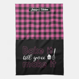 Grappig bakken tot je het roze geplakt hebt theedoek