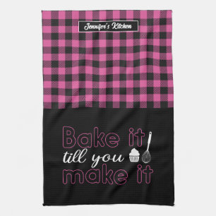 Grappig bakken tot je het roze geplakt hebt theedoek