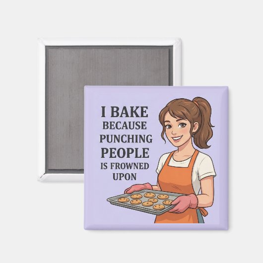 Grappig bakkerscadeau sarcastische keuken humor magneet (Voorkant / Achterkant)