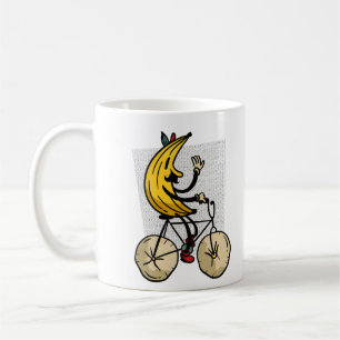 Grappig Banaan Biker Cartoon Ontwerp Koffiemok