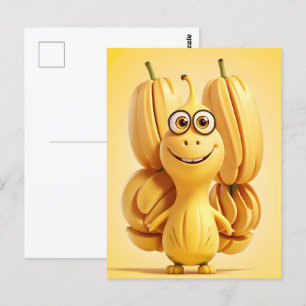 Grappig banaan karakter briefkaart