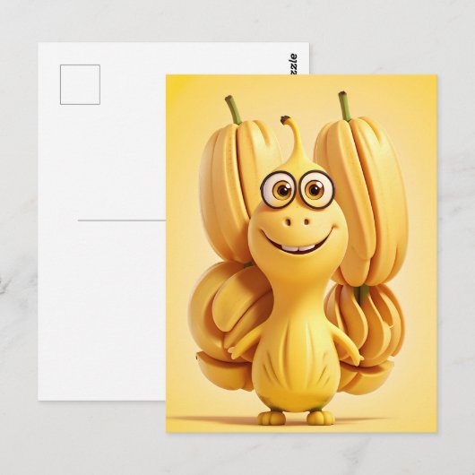 Grappig banaan karakter briefkaart (Voorkant / Achterkant)