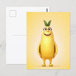 Grappig banaan karakter briefkaart