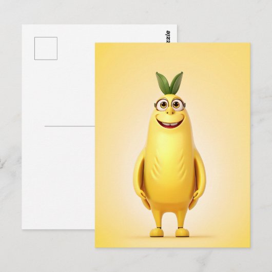 Grappig banaan karakter briefkaart (Voorkant / Achterkant)