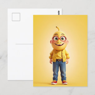 Grappig banaan karakter briefkaart