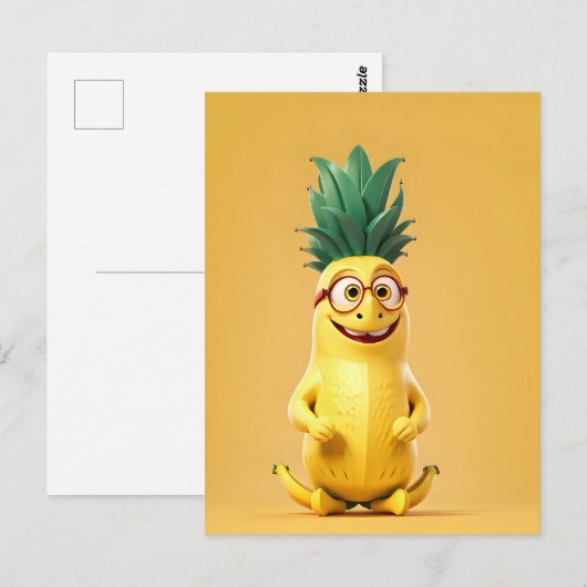 Grappig banaan karakter briefkaart (Voorkant / Achterkant)
