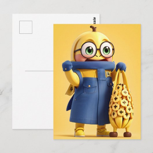 Grappig banaan karakter briefkaart (Voorkant / Achterkant)
