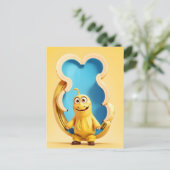 Grappig banaan karakter briefkaart (Staand voorkant)