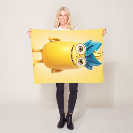 Grappig banaan karakter fleece deken (In situ)