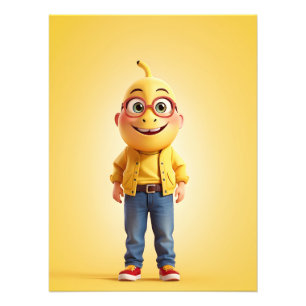 Grappig banaan karakter foto afdruk