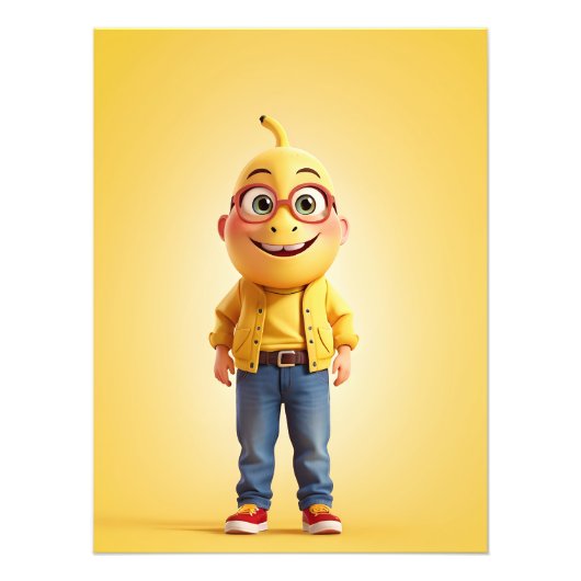 Grappig banaan karakter foto afdruk (Voorkant)