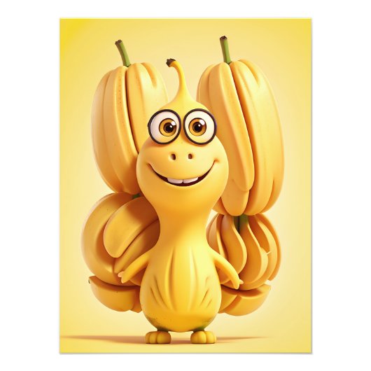 Grappig banaan karakter foto afdruk (Voorkant)