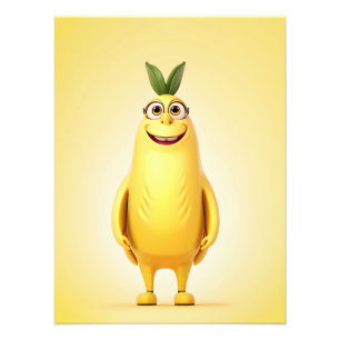 Grappig banaan karakter foto afdruk