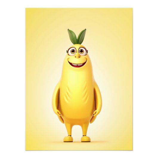 Grappig banaan karakter foto afdruk (Voorkant)