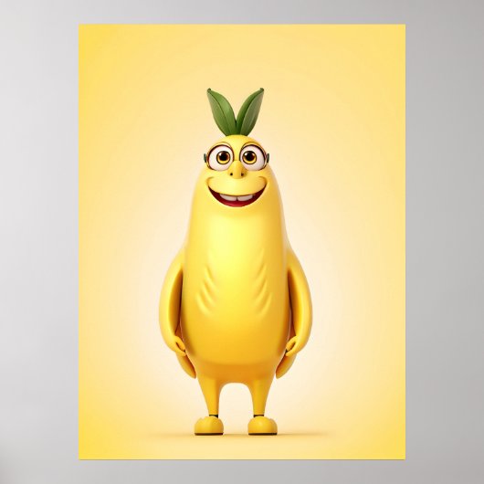 Grappig banaan karakter poster (Voorkant)