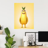 Grappig banaan karakter poster (Thuiskantoor)