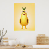 Grappig banaan karakter poster (Keuken)