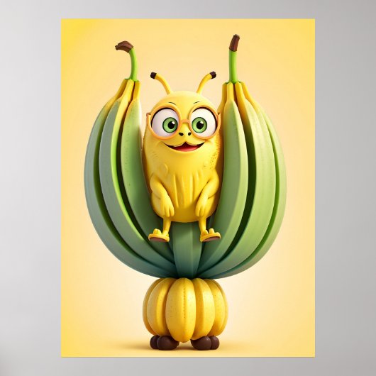 Grappig banaan karakter poster (Voorkant)