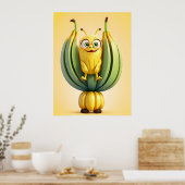 Grappig banaan karakter poster (Keuken)